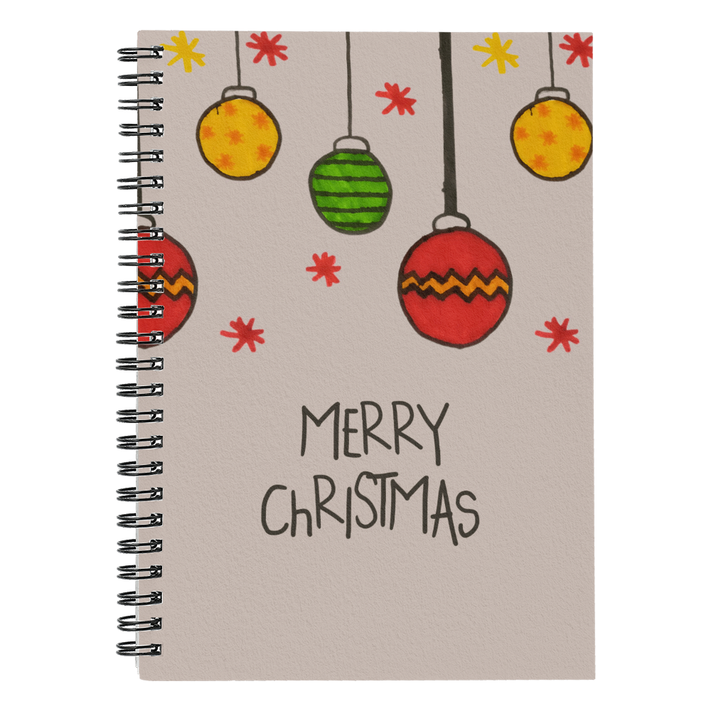 Merry Christmas Ornament Journal | Festive Holiday Spiral Notebook for Gift Lists & Notes