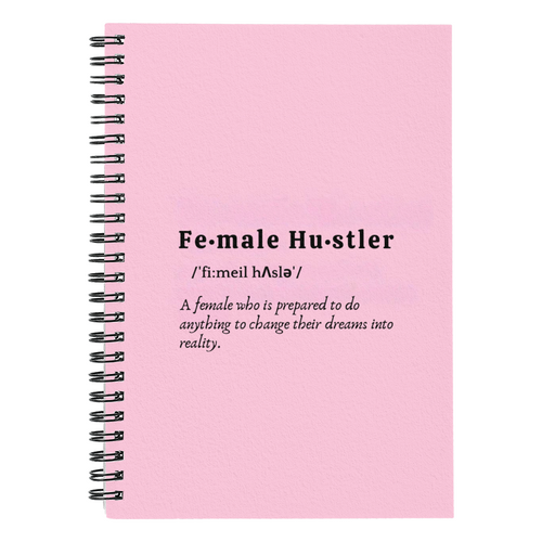 Female Hustler spiral notebook cover motivational journal for women