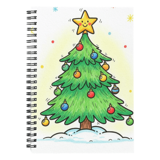 Cute Christmas Tree Spiral Notebook | Festive Holiday Journal for Notes, Sketches & Gift Giving
