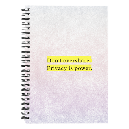 “Privacy Is Power” minimalist spiral notebook for deep thinkers