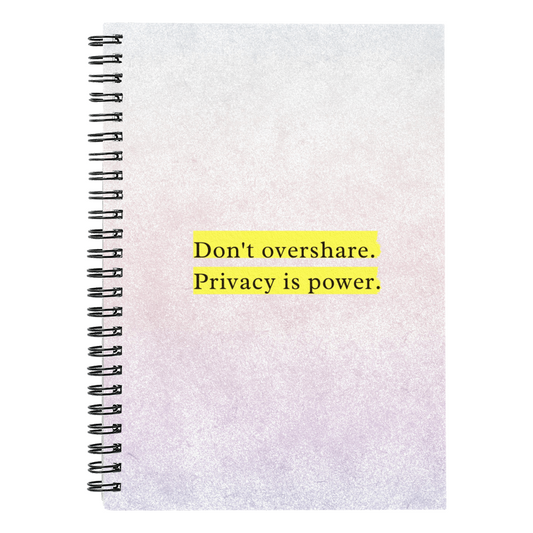 “Privacy Is Power” minimalist spiral notebook for deep thinkers