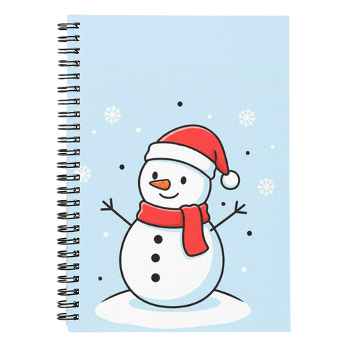 Cute Snowman Christmas Spiral Notebook | Festive Holiday Journal Gift