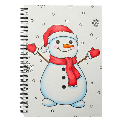 Cute Snowman Christmas Spiral Notebook | Festive Winter Journal Gift for Holiday Notes & Sketches