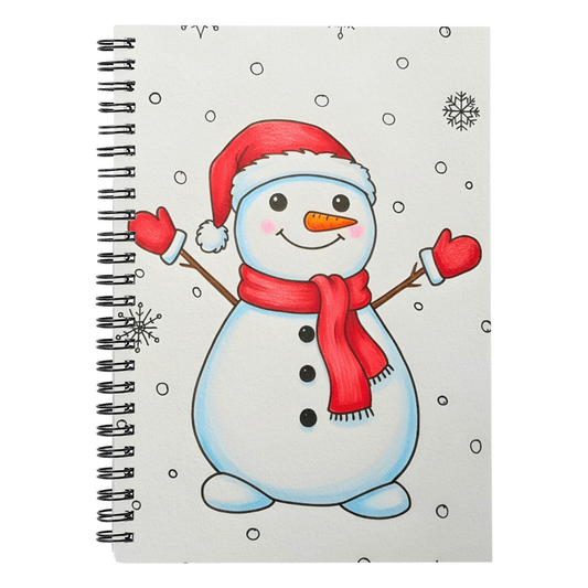 Cute Snowman Christmas Spiral Notebook | Festive Winter Journal Gift for Holiday Notes & Sketches