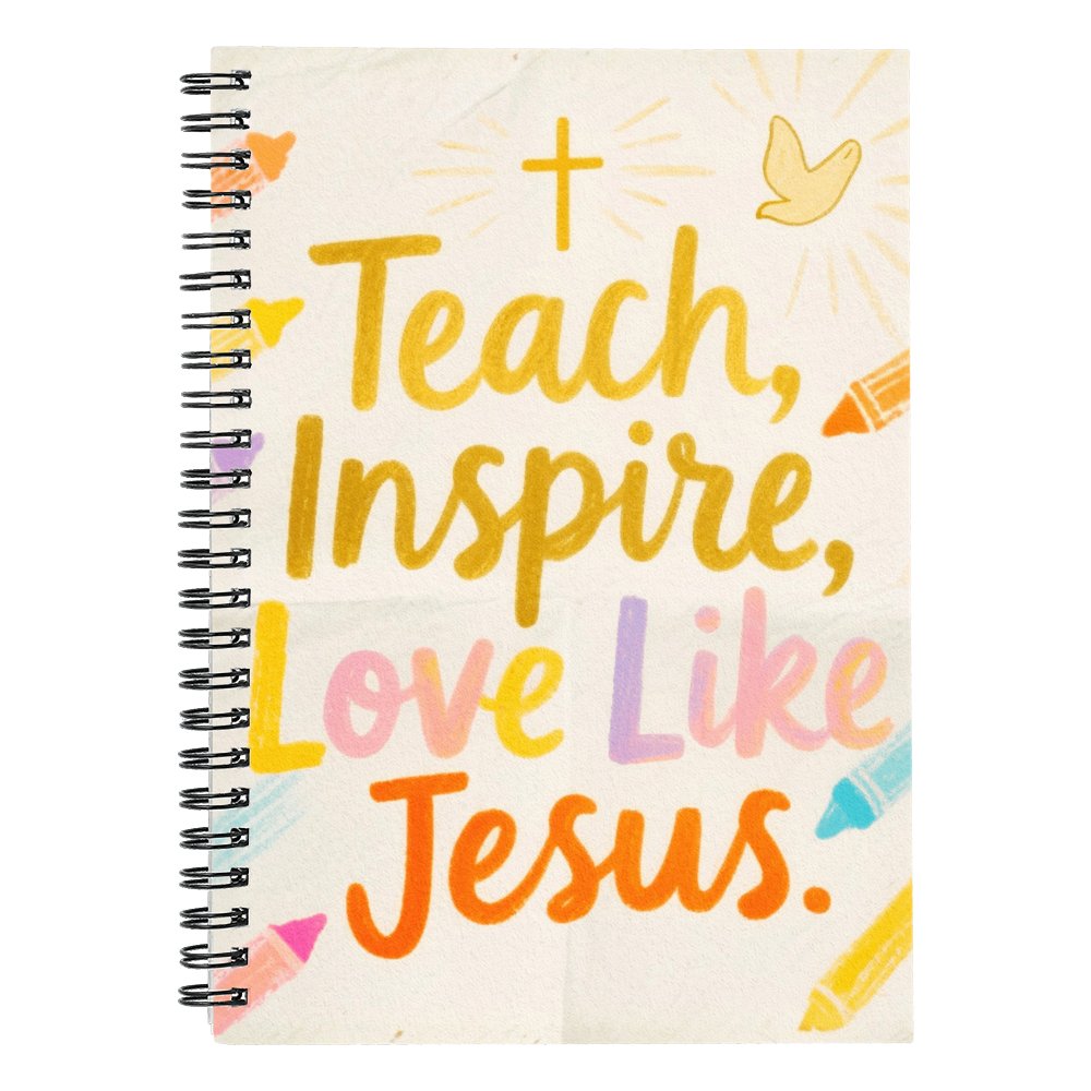Teach Inspire Love Like Jesus Christian spiral notebook