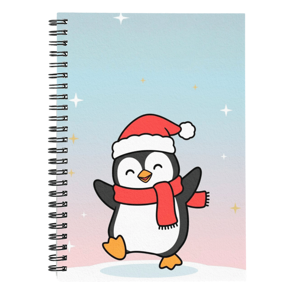 Cute Christmas Penguin Journal | Festive Holiday Spiral Notebook for Notes & Gift Lists