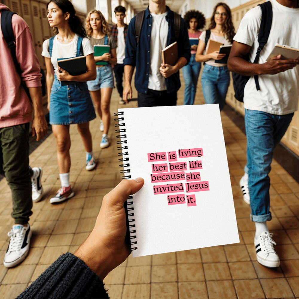 She Is Living Her Best Life – Faith-Inspired Christian Spiral Notebook