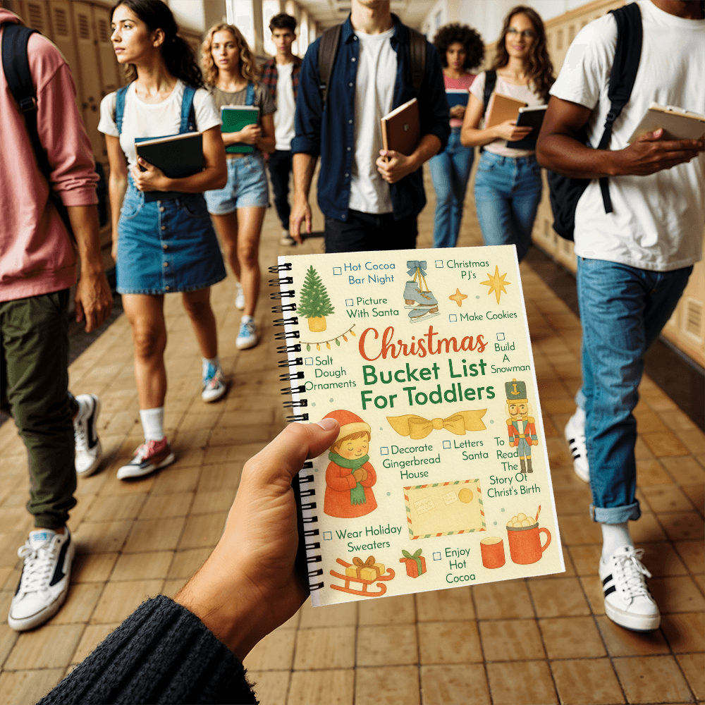 Toddler Christmas checklist book with activities and cute design