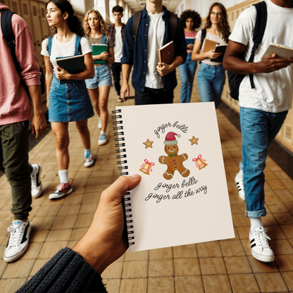 Ginger Bells Christmas Spiral Notebook | Cute Gingerbread Holiday Journal for Notes, Lists & Festive Cheer