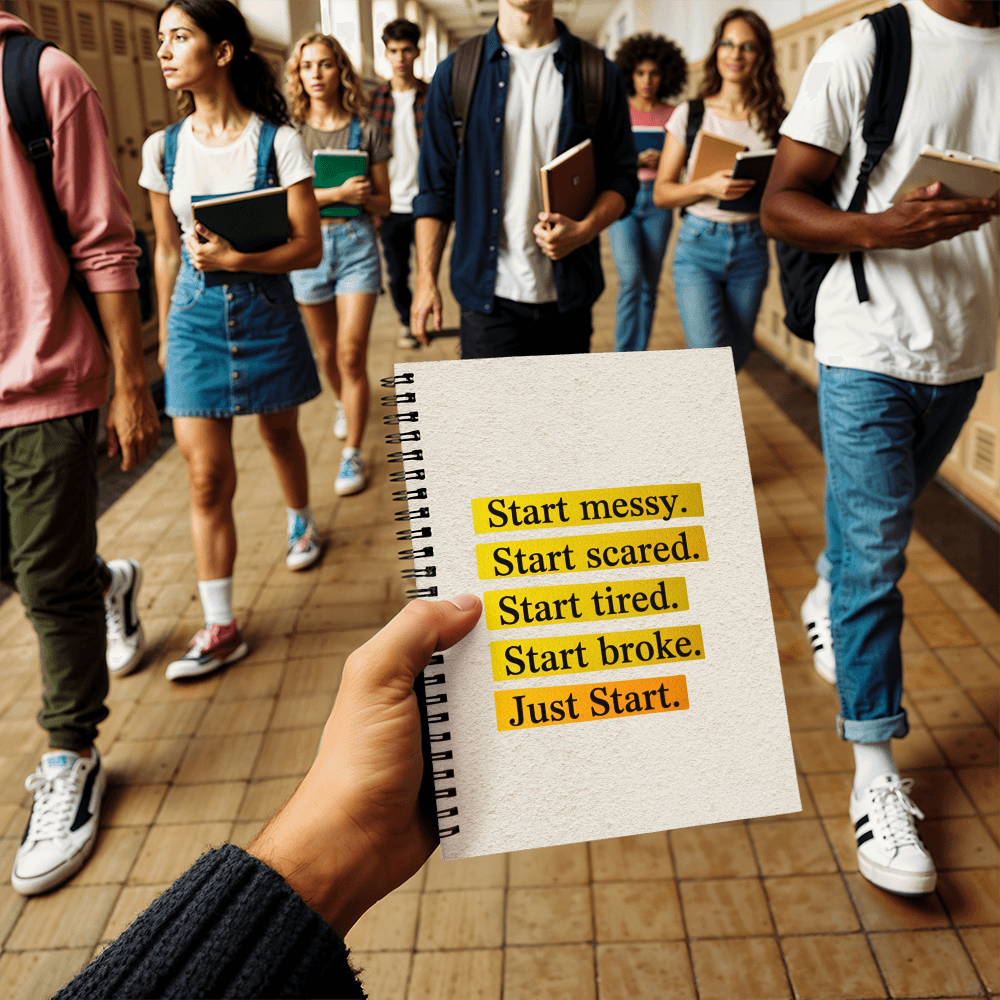 Just Start – Motivational Spiral Notebook | Entrepreneur & Dreamer Journal