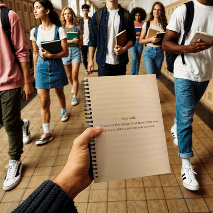 Inspirational notebook for women embracing kindness and strength