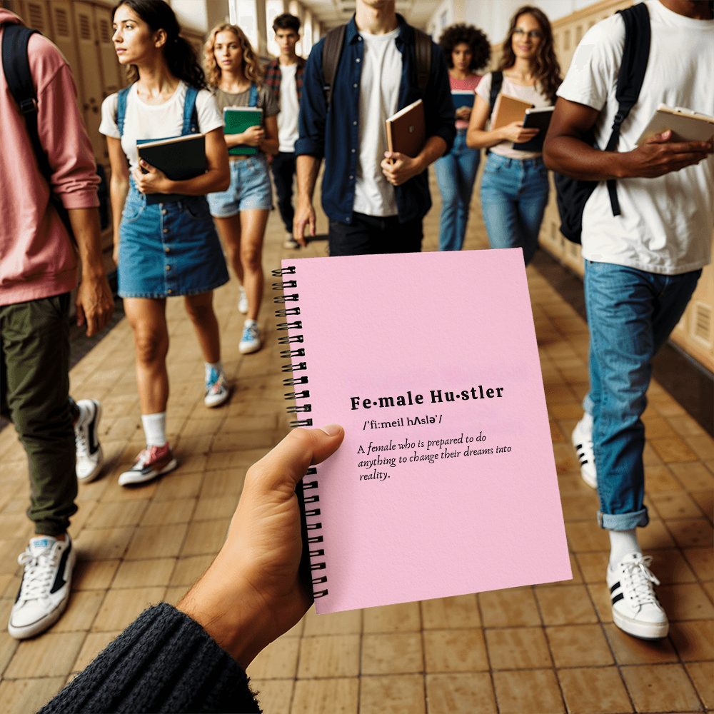 6x8 spiral notebook for women business owners female hustler gift