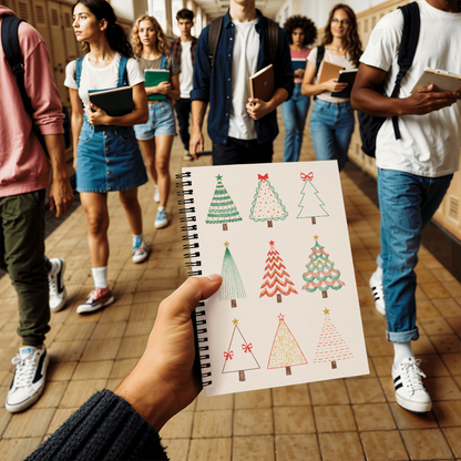 Whimsical Christmas Trees Spiral Notebook | Festive Holiday Journal for Notes, Lists & Creative Ideas