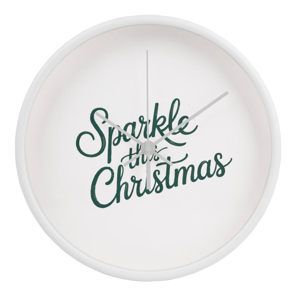 Sparkle This Christmas Wooden Wall Clock – Festive Holiday Home Decor Accent