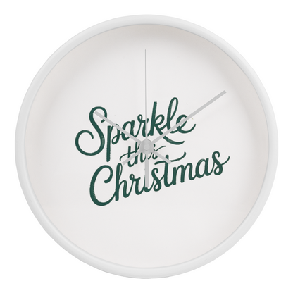 Sparkle This Christmas Wooden Wall Clock – Festive Holiday Home Decor Accent