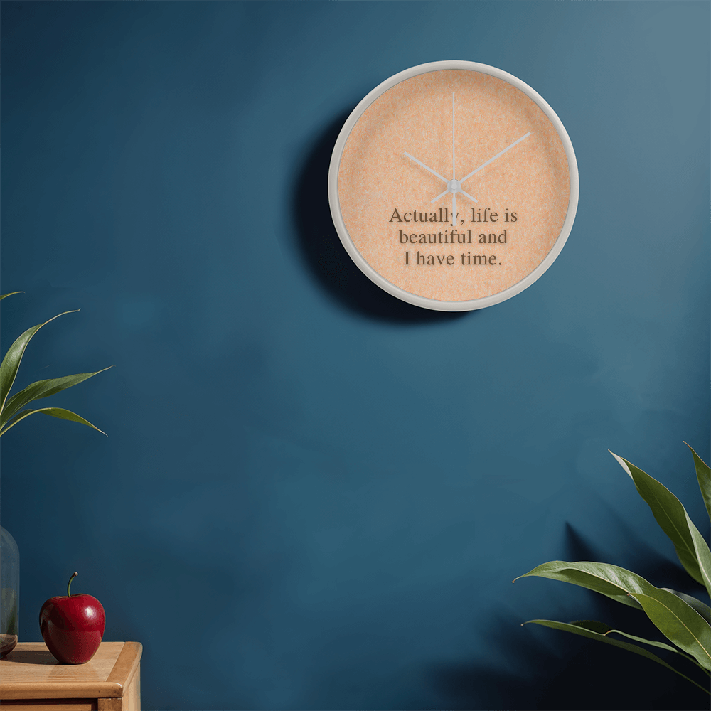 Inspirational wall clock with minimalist design and gratitude quote