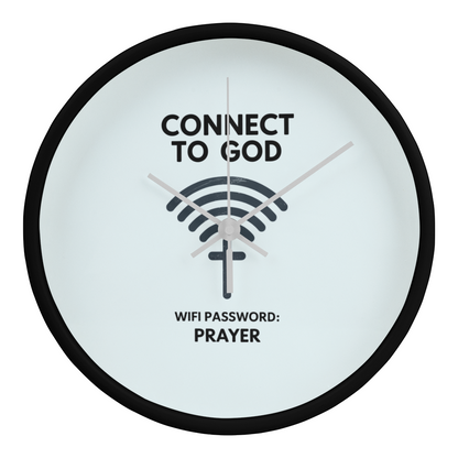 Wooden frame clock with black hands and natural finish