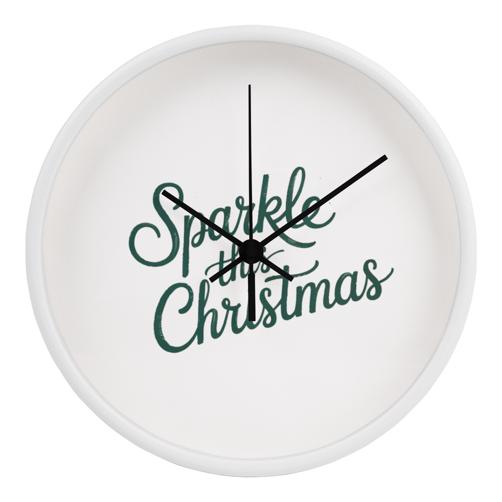 Sparkle This Christmas Wooden Wall Clock – Festive Holiday Home Decor Accent