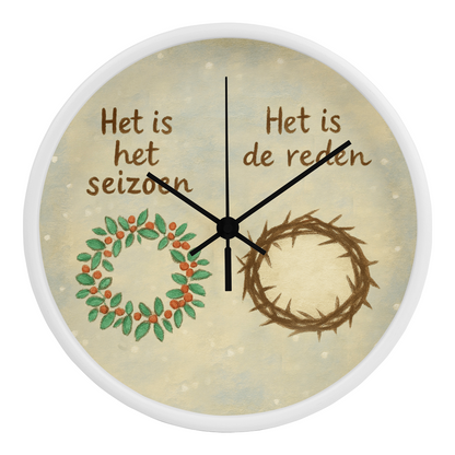 Christian holiday wall clock with crown of thorns artwork