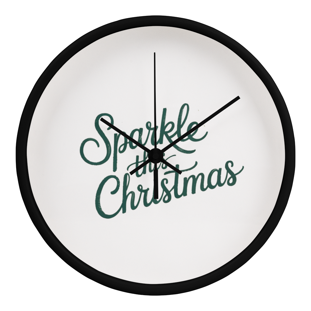 Sparkle This Christmas Wooden Wall Clock – Festive Holiday Home Decor Accent