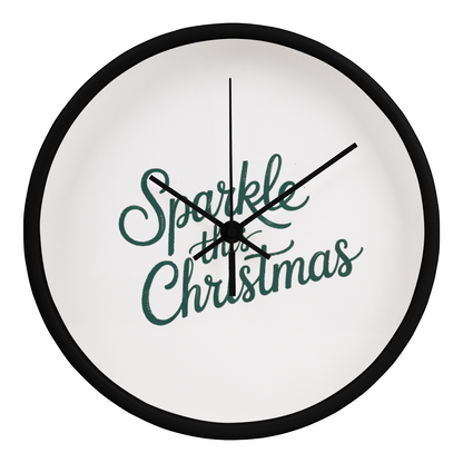 Sparkle This Christmas Wooden Wall Clock – Festive Holiday Home Decor Accent
