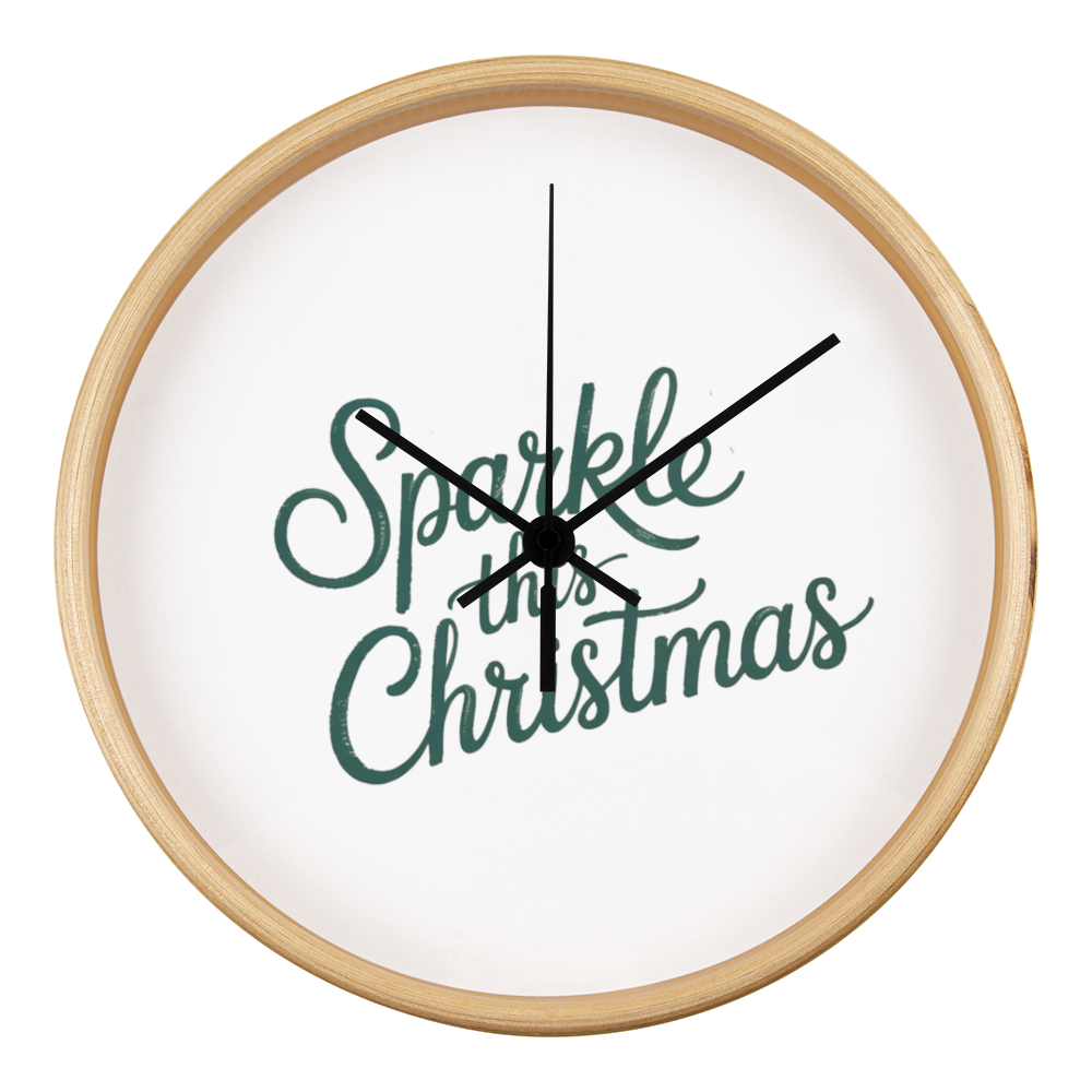Sparkle This Christmas Wooden Wall Clock – Festive Holiday Home Decor Accent