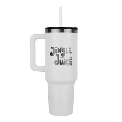 Jingle Juice 40 oz Christmas tumbler with engraved holiday design