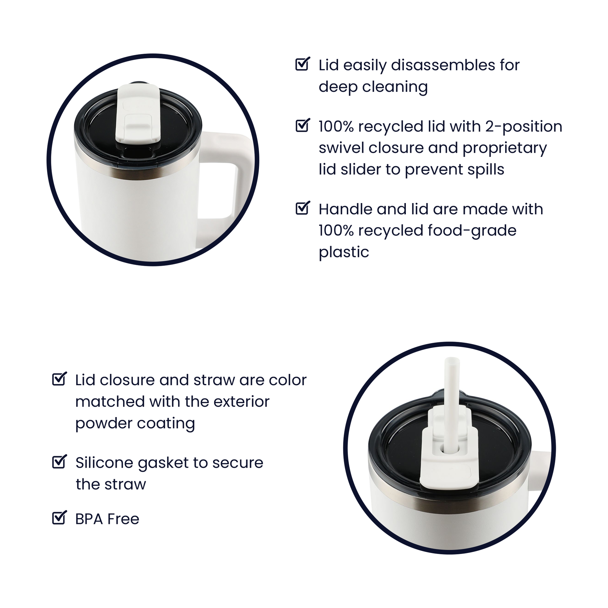 Matte-finish black stainless steel mug with engraved faith design