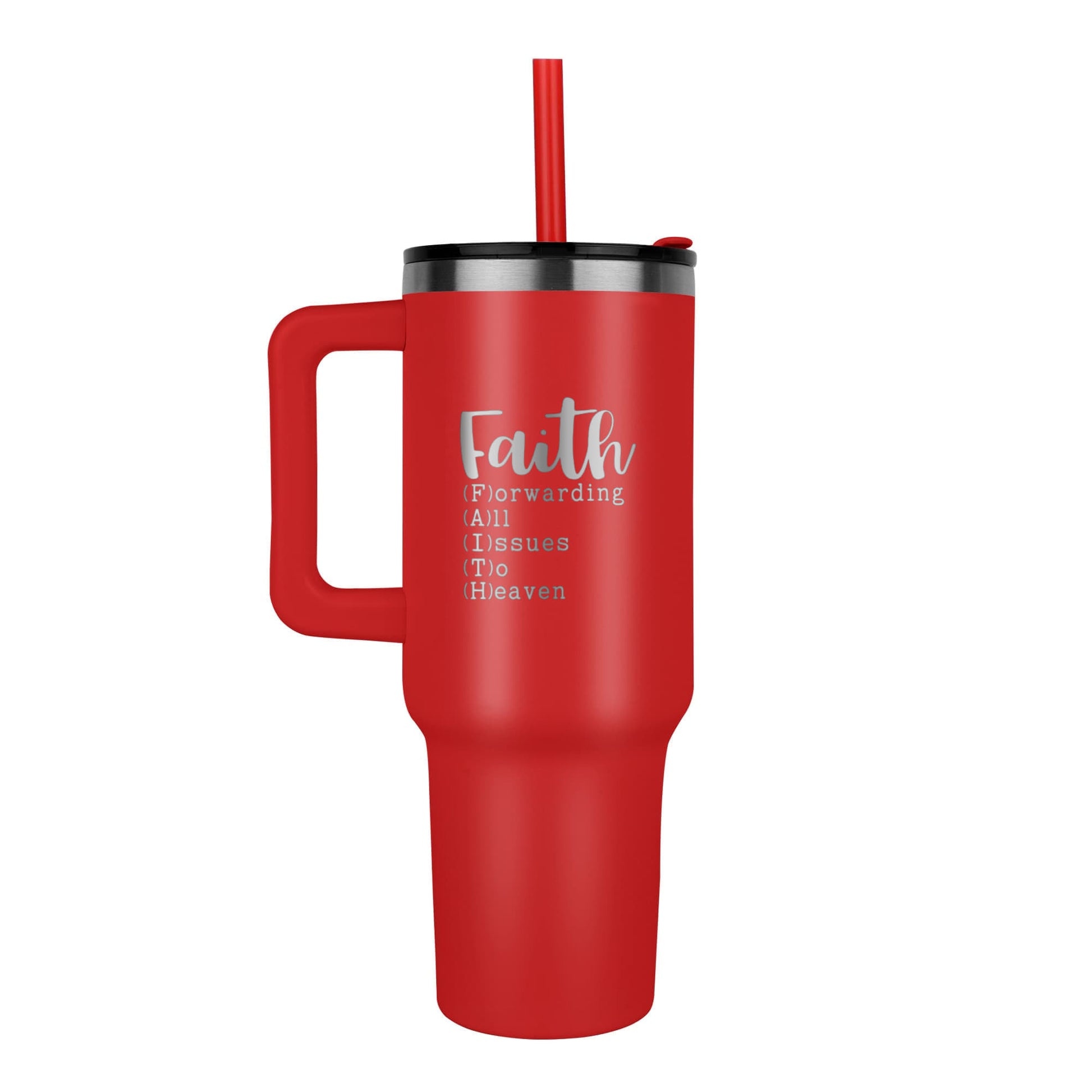 Stainless steel insulated mug in five matte colors (white, black, navy, red, gray)