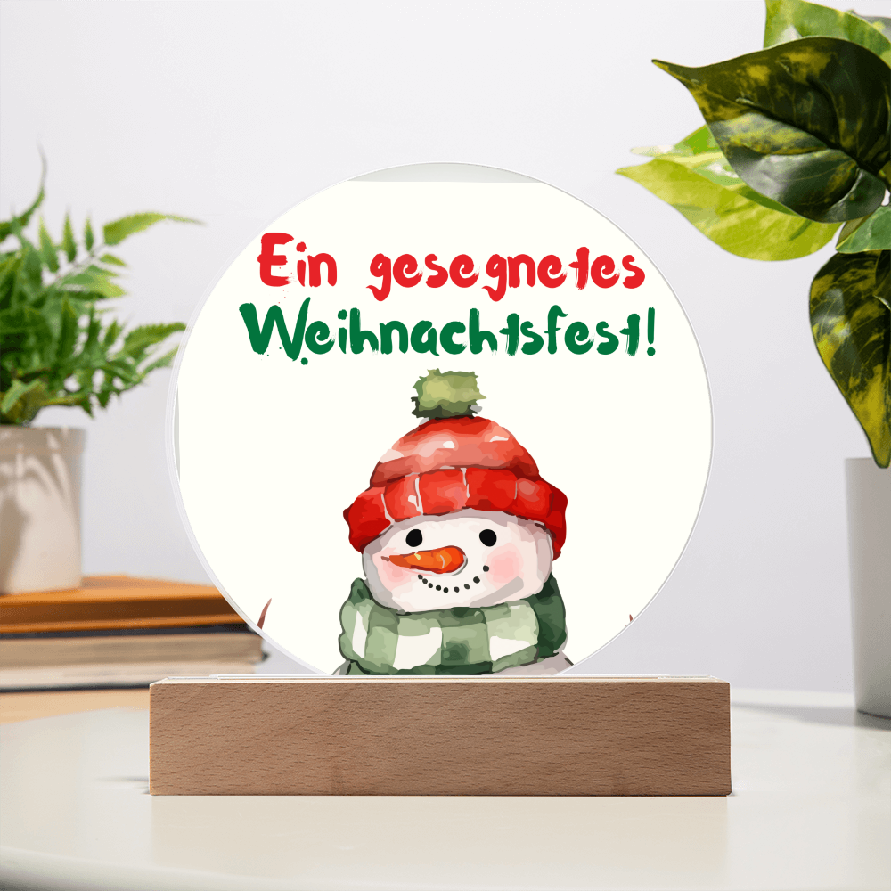 Ein gesegnetes Weihnachtsfest!: Acrylic Circle Plaque – Elegant German Holiday Gift