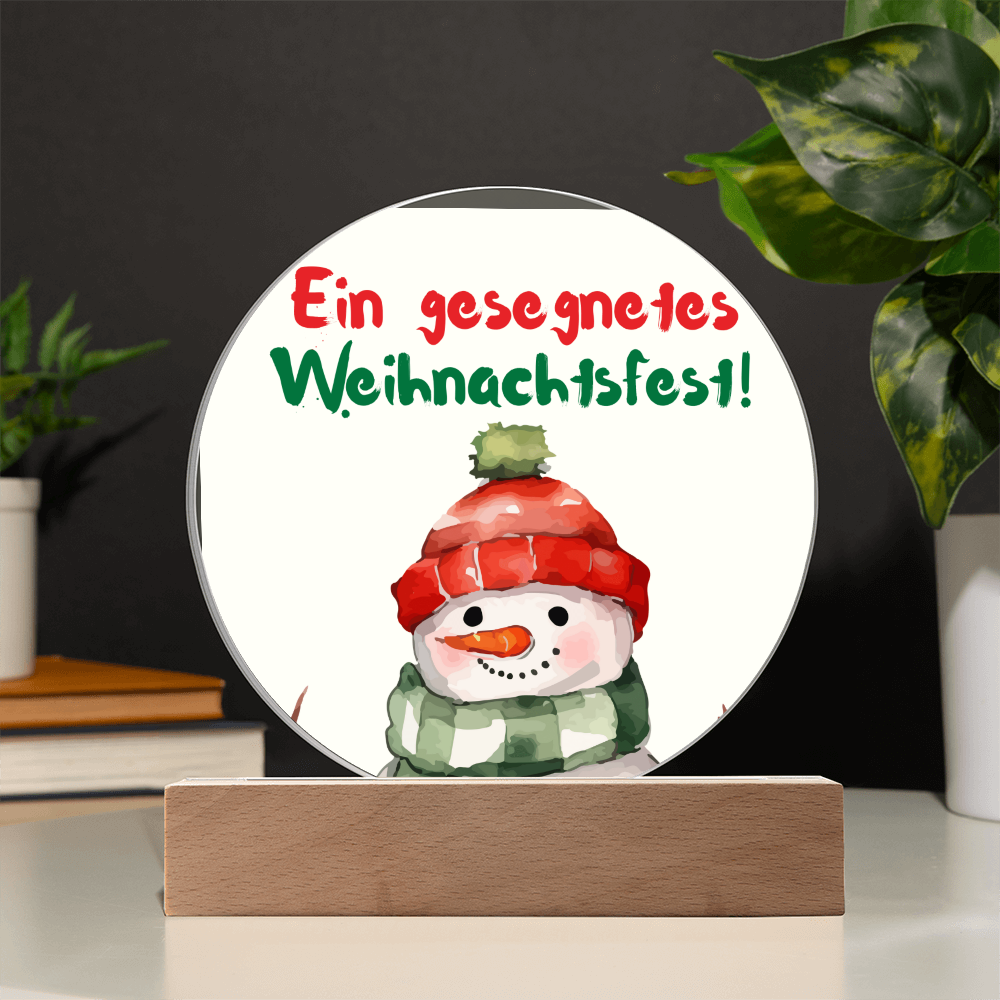 Ein gesegnetes Weihnachtsfest!: Acrylic Circle Plaque – Elegant German Holiday Gift