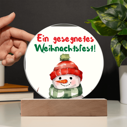 Ein gesegnetes Weihnachtsfest!: Acrylic Circle Plaque – Elegant German Holiday Gift