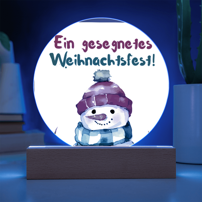 Ein gesegnetes Weihnachtsfest!: Acrylic Circle Plaque – Elegant German Holiday Gift