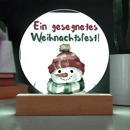 Ein gesegnetes Weihnachtsfest!: Acrylic Circle Plaque – Elegant German Holiday Gift