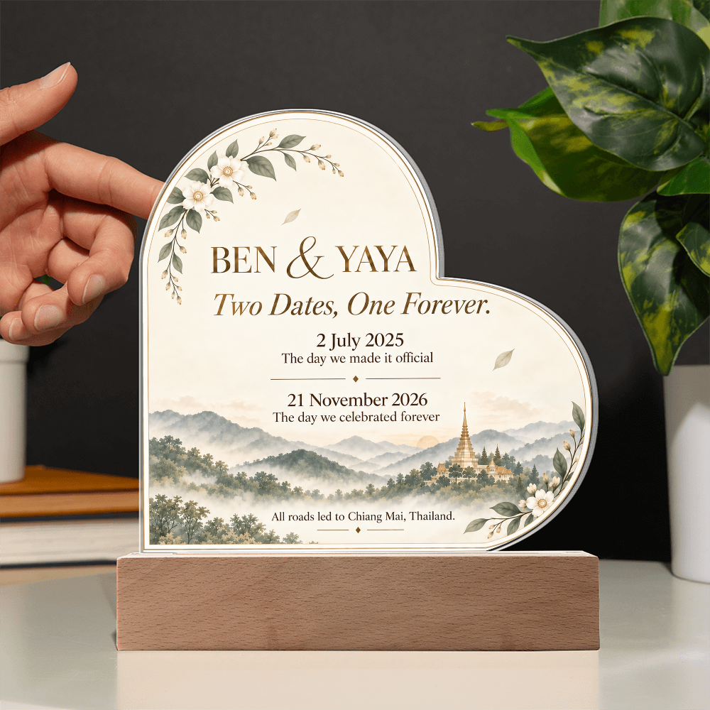 Two Dates, One Forever Personalized Wedding Plaque | Custom Civil & Ceremony Date Keepsake