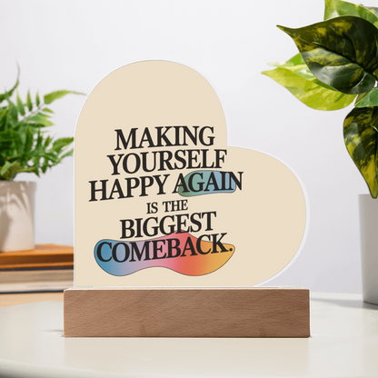 “Making Yourself Happy Again” Heart Plaque – A Beautiful Symbol of Strength & Renewal