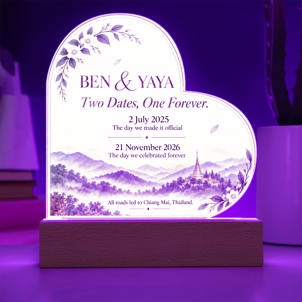 Two Dates, One Forever Personalized Wedding Plaque | Custom Civil & Ceremony Date Keepsake