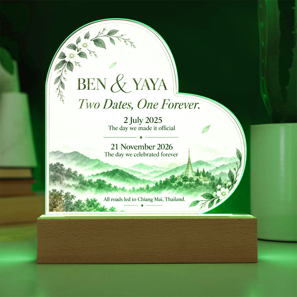 Two Dates, One Forever Personalized Wedding Plaque | Custom Civil & Ceremony Date Keepsake