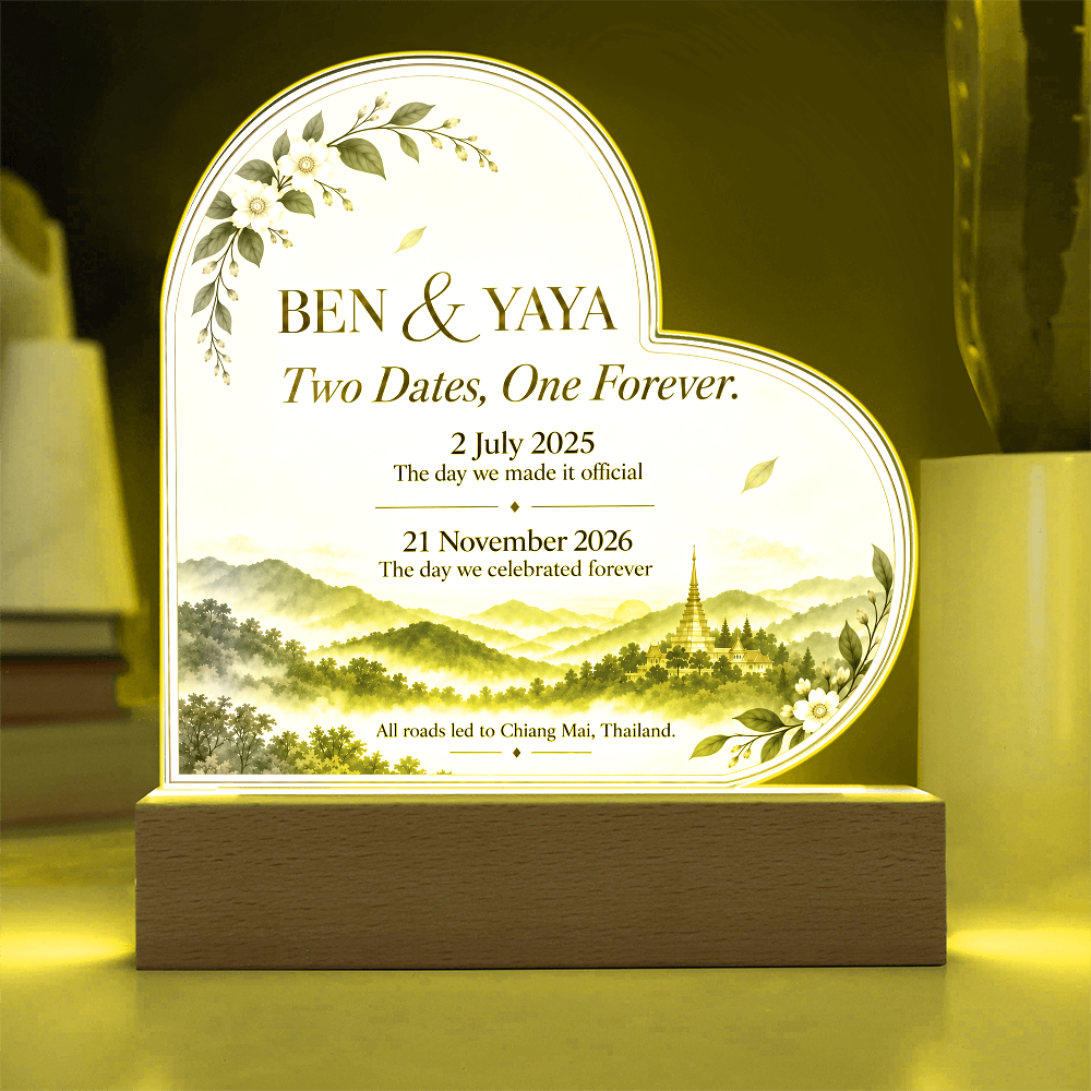 Two Dates, One Forever Personalized Wedding Plaque | Custom Civil & Ceremony Date Keepsake