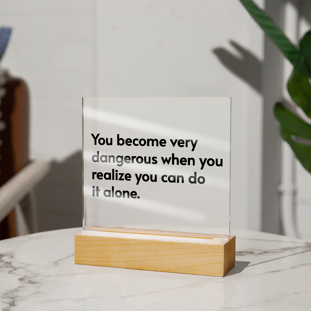 Heartfelt LED acrylic plaque glowing with love and positive affirmation for daily inspiration