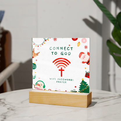 Connect to God – “WiFi Password: PRAYER” Christmas Faith Acrylic Plaque