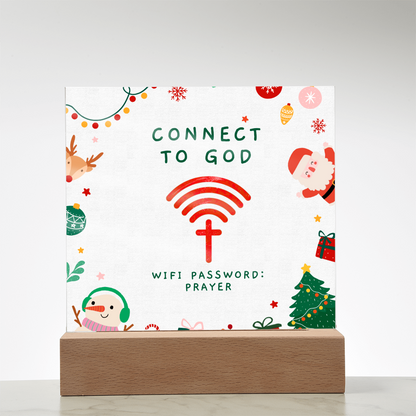 Connect to God – “WiFi Password: PRAYER” Christmas Faith Acrylic Plaque
