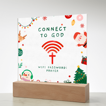 Connect to God – “WiFi Password: PRAYER” Christmas Faith Acrylic Plaque