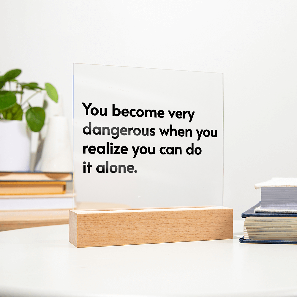 Sentimental acrylic night light plaque creating a peaceful bedtime ambiance