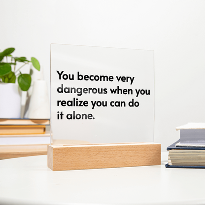 Sentimental acrylic night light plaque creating a peaceful bedtime ambiance