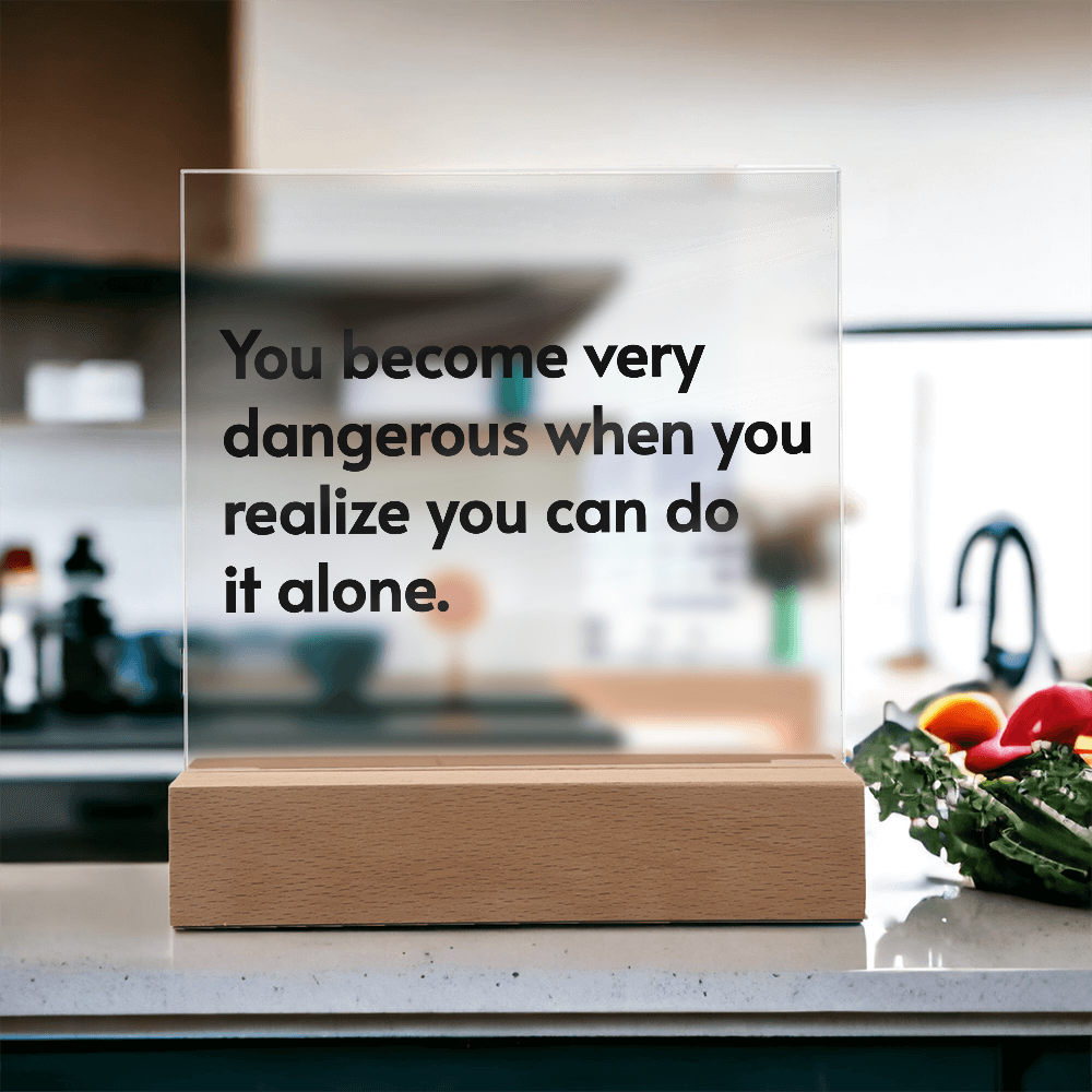 Decorative inspirational plaque illuminating workspace with hope and positivity