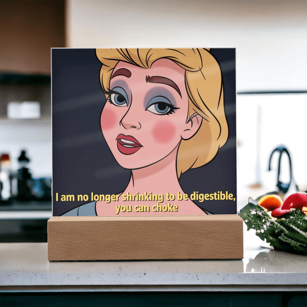 Empowerment plaque shown as part of gift set with candle and card for confident modern woman.