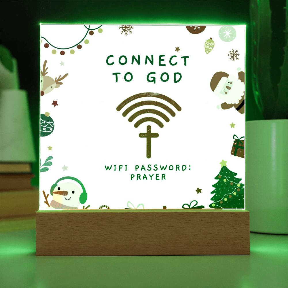 Connect to God – “WiFi Password: PRAYER” Christmas Faith Acrylic Plaque