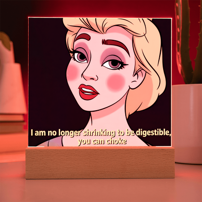 Acrylic plaque photographed flat on marble background with dried flowers and stationery for elegant aesthetic.