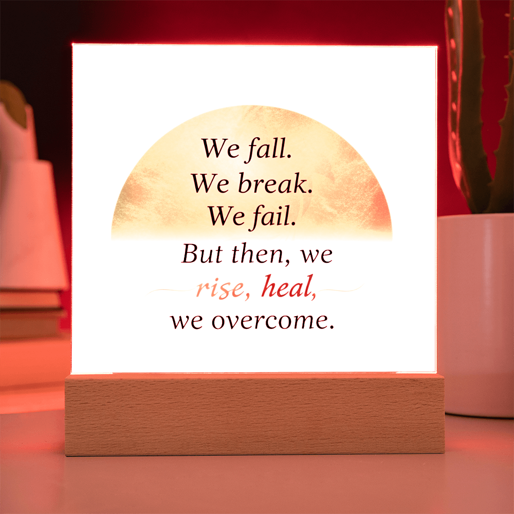 Wooden LED base illuminating acrylic artwork